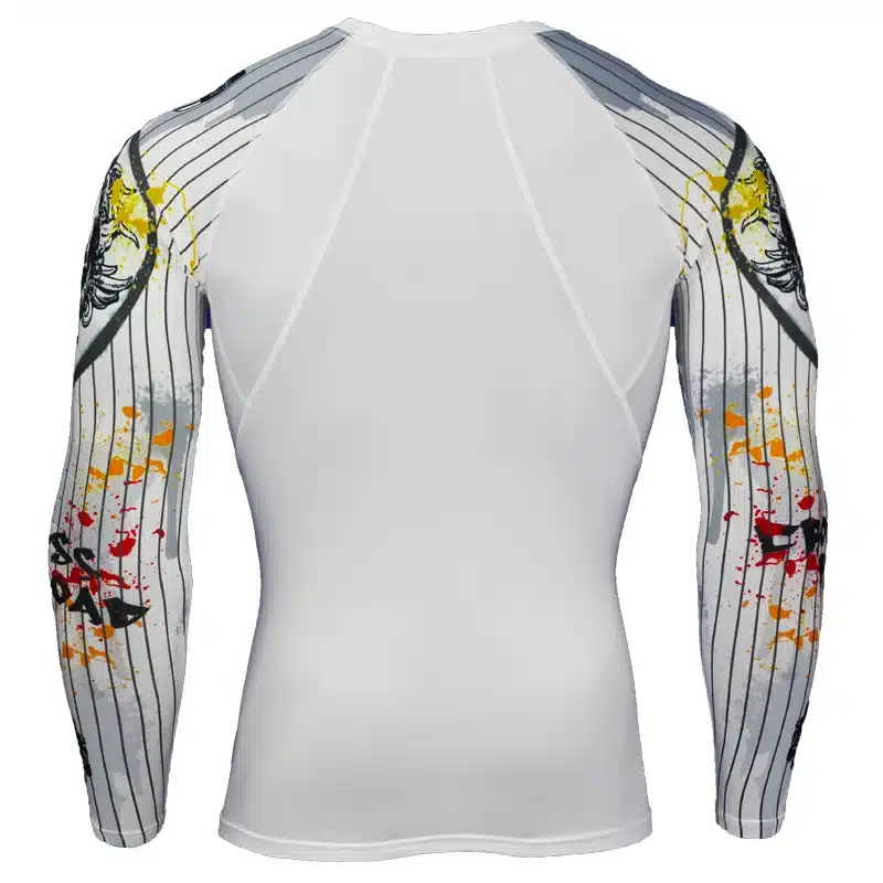 2017 Mens Compression Shirt Slim Fit White Crossfit Bodybuilding T-shirt MMA Fitness Tights Brand Clothing Tops Plus size 4XL 21