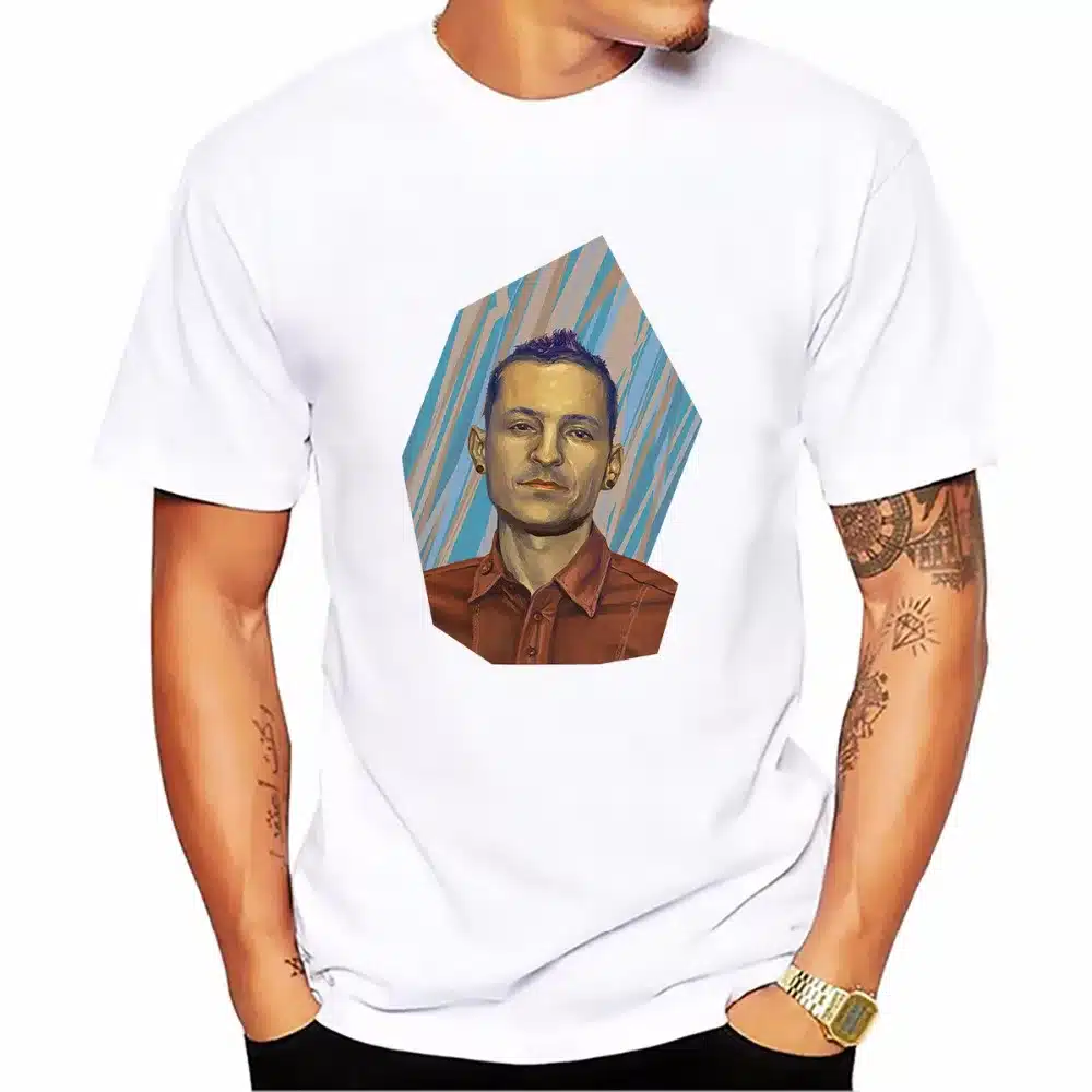 mourning Linkin Park Lead singer Chester Bennington t shirt homme JOLLYPEACH casual tshirt man Short Sleeve Plus Size T-shirt 15