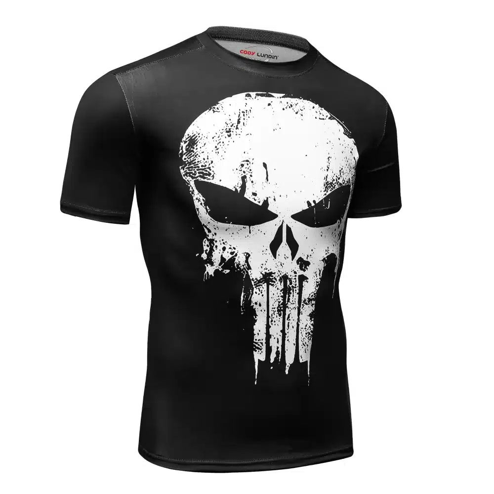 Men Compression T-Shirts MMA Rashguard Keep Fit Fitness Short sleeves Base Layer Skin Tight Weightlifting Elastic Mens T-Shirts 27