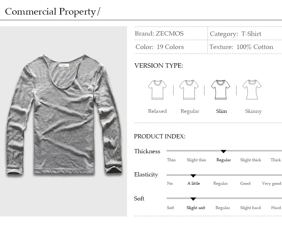 20 Colors V Neck Long Sleeve T Shirt Men Cotton T-Shirt Male Slim Fit Top Tees 15
