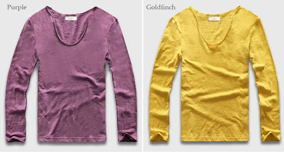 20 Colors V Neck Long Sleeve T Shirt Men Cotton T-Shirt Male Slim Fit Top Tees 31