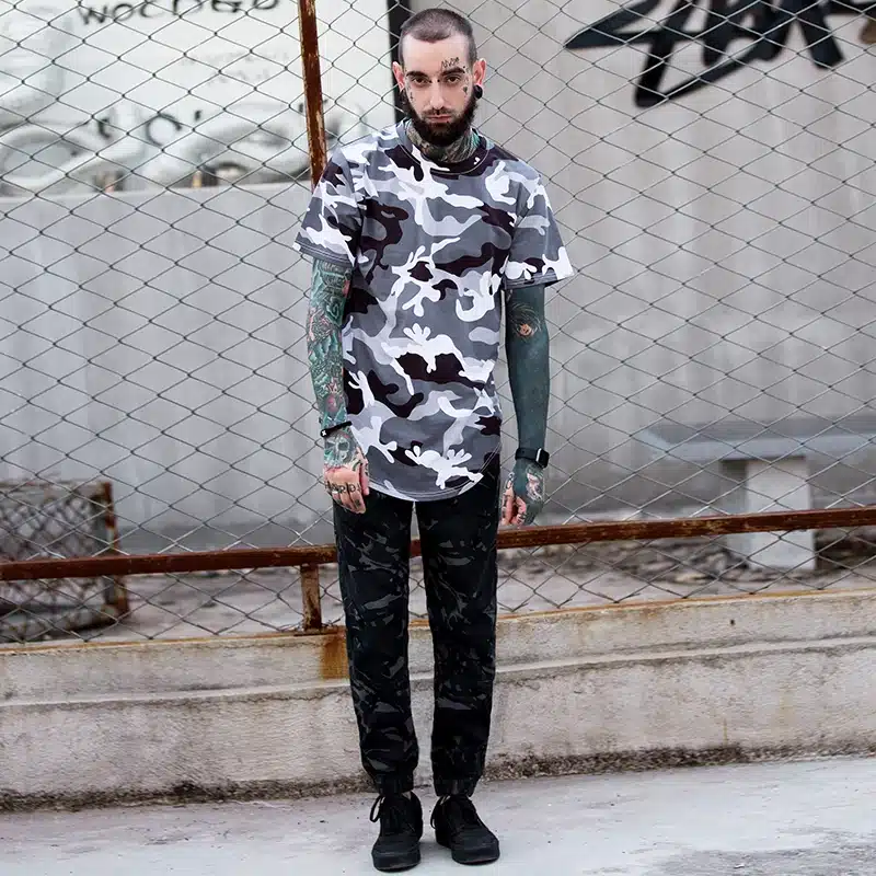 Summer Extended Curved Hem T Shirt Men Camouflage Longline Hip Hop T-shirt Elongated Tee Shirts Justin Bieber Kanye West 14