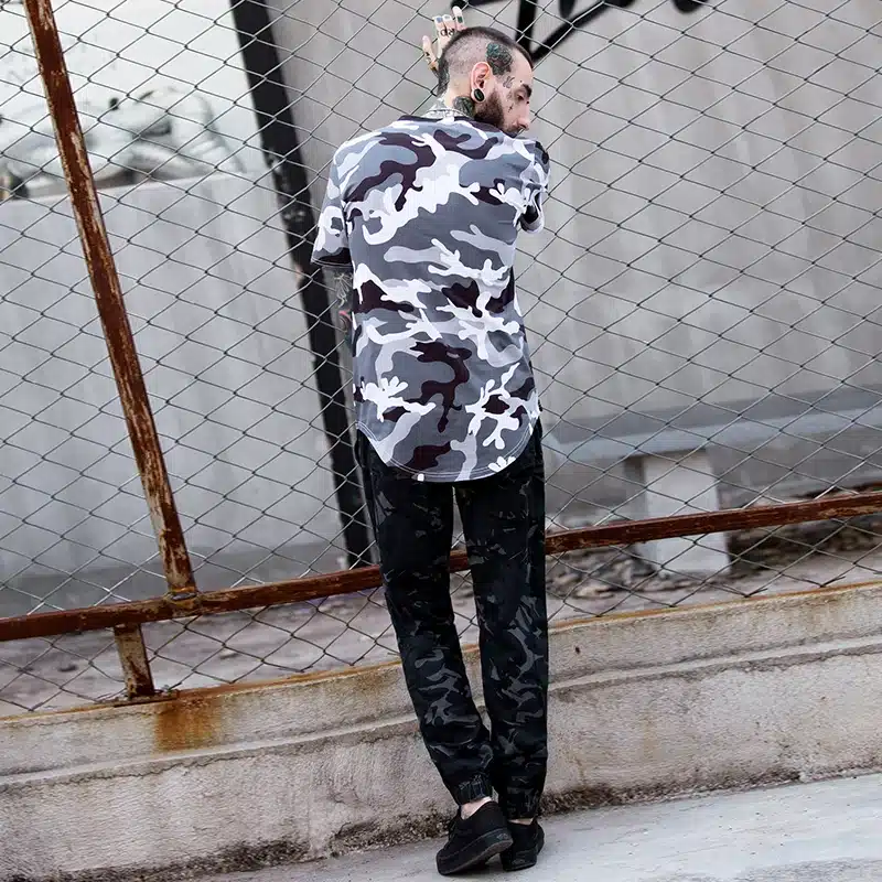 Summer Extended Curved Hem T Shirt Men Camouflage Longline Hip Hop T-shirt Elongated Tee Shirts Justin Bieber Kanye West 17