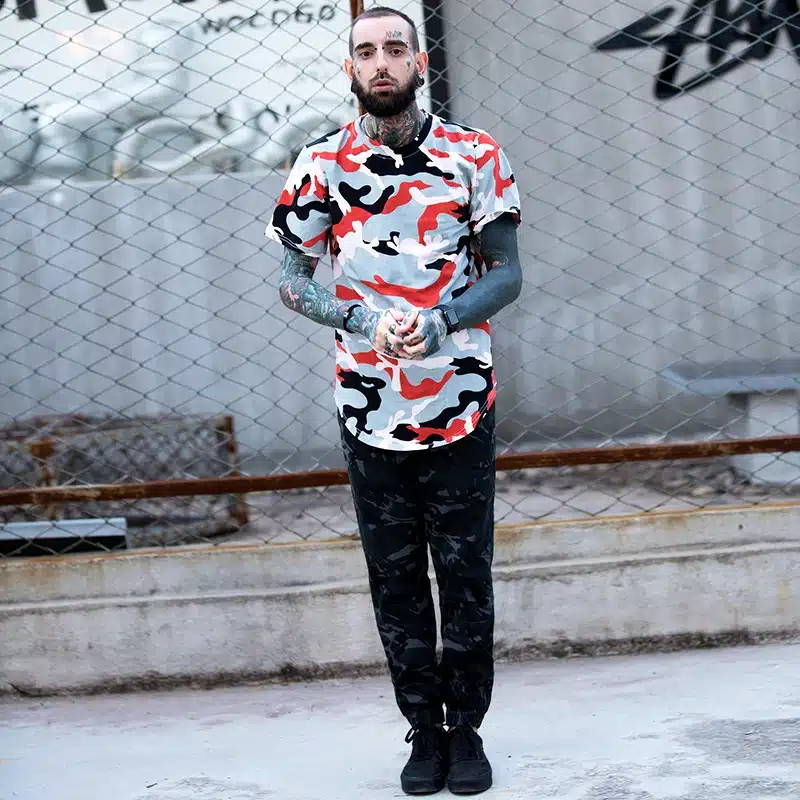Summer Extended Curved Hem T Shirt Men Camouflage Longline Hip Hop T-shirt Elongated Tee Shirts Justin Bieber Kanye West 21