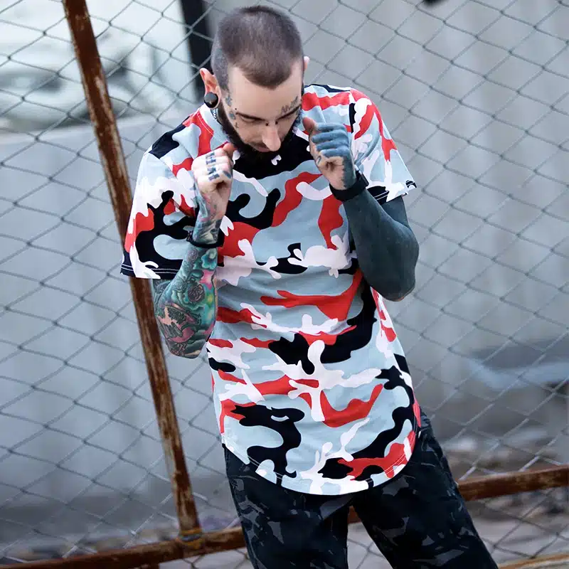 Summer Extended Curved Hem T Shirt Men Camouflage Longline Hip Hop T-shirt Elongated Tee Shirts Justin Bieber Kanye West 22