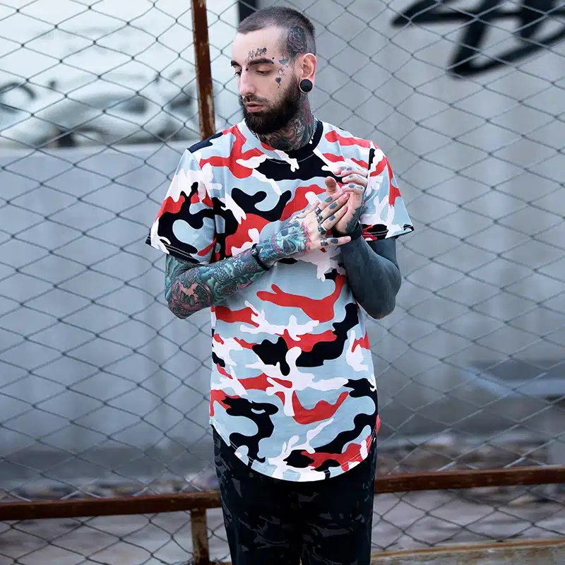 Summer Extended Curved Hem T Shirt Men Camouflage Longline Hip Hop T-shirt Elongated Tee Shirts Justin Bieber Kanye West 25