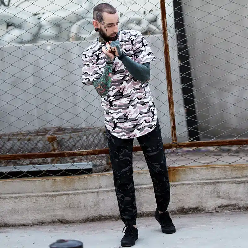 Summer Extended Curved Hem T Shirt Men Camouflage Longline Hip Hop T-shirt Elongated Tee Shirts Justin Bieber Kanye West 27