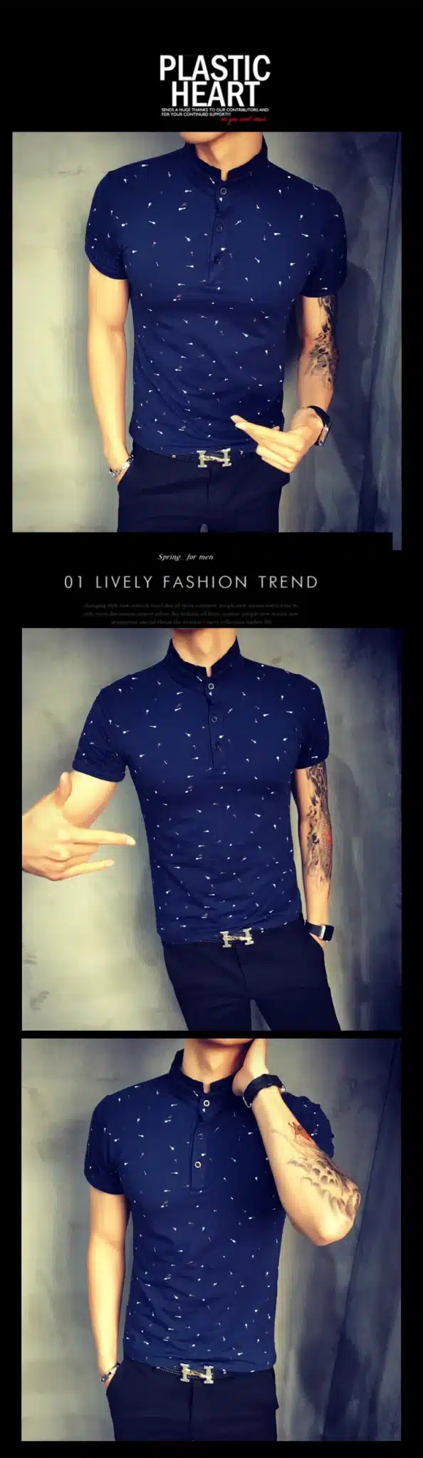 2017 Summer Guitar Printed Stand Collar Polo Shirt Men Short Sleeve Casual Men Shirts Slim Fit Polo Homme Cotton Mens Polos 20