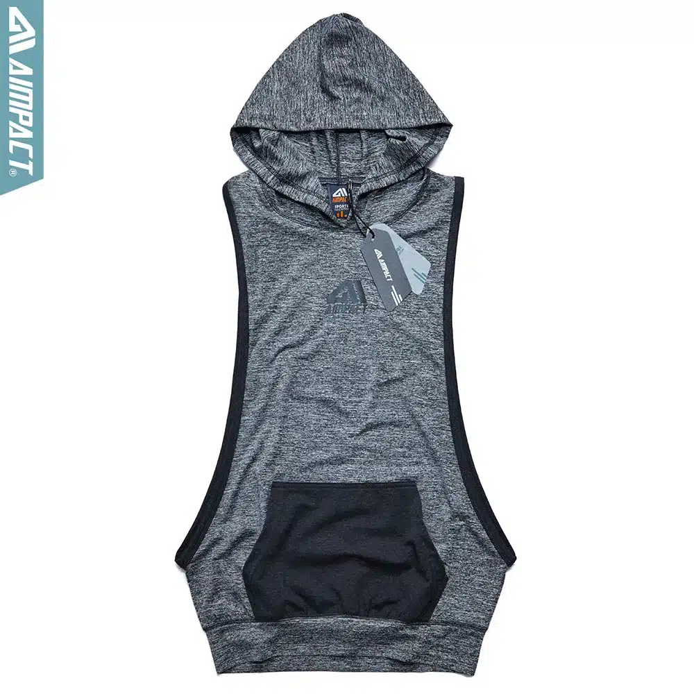 Aimpact Men's Tank Top Sleeveless Hoodie Fitness Bodybuilding Muscle Cut Stringer Crossfit Workout Tops Activewear Male AM1008 27