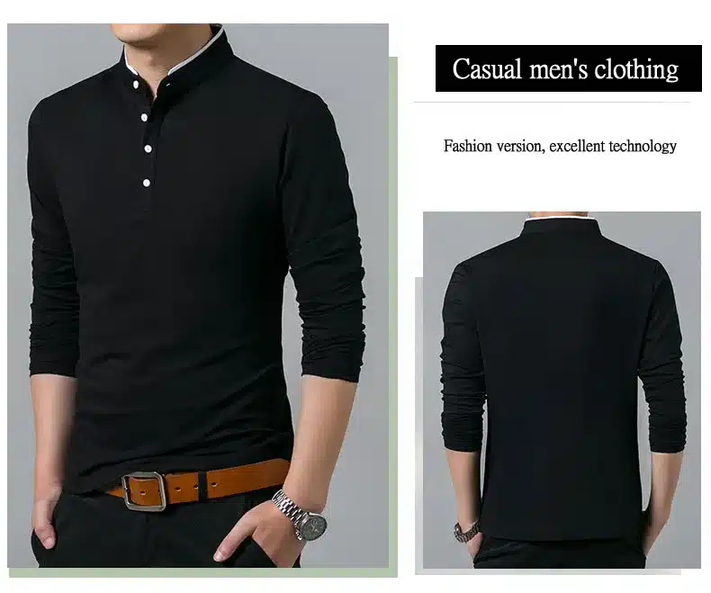 High Quality Men Polo Shirt Mens Long Sleeve Solid Polo Shirts Camisa Polos Masculina 2017 Casual cotton Plus size S-3XL Tops 8