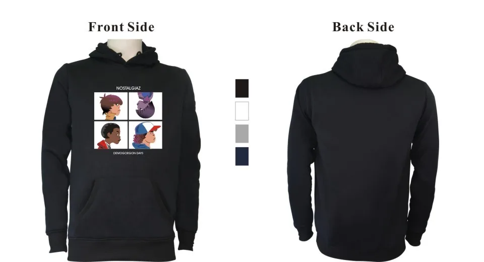 2017 Trendy Faces Stranger Things Hooded Mens Hoodies and Sweatshirts Oversized for Autumn with Hip Hop Winter Hoodies Men Brand 23