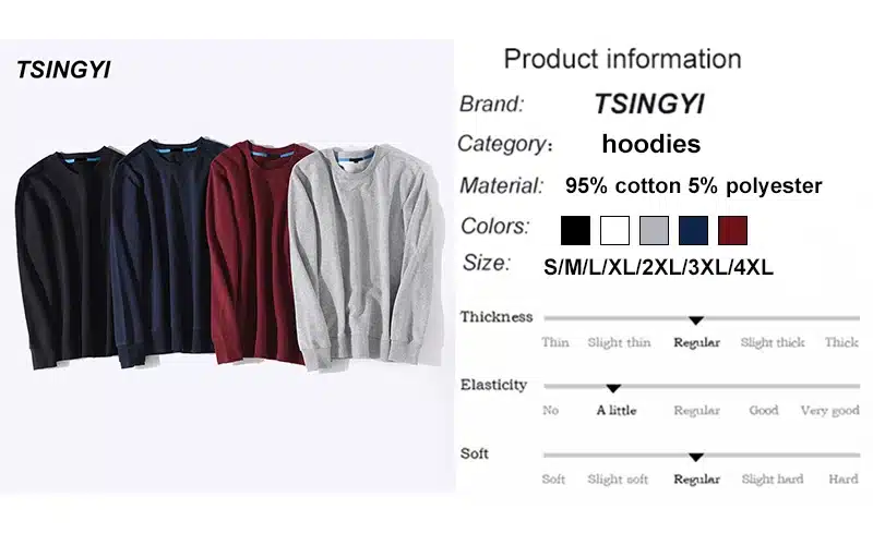 Tsingyi Hot Sale Solid Skateboard Hoodies Men Women Spring Autumn O-Neck Long Sleeve Cotton Sudadera Poleron Hombre Sweatshirt 11
