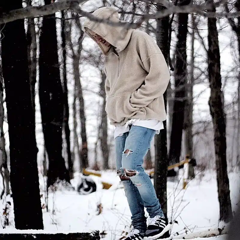 Mens Half Zipper Pullover Fleece Sherpa Hoodies Men Streetwear Cool Kanye West Fashion Hiphop Urban Clothing Justin Biebers Tyga 14