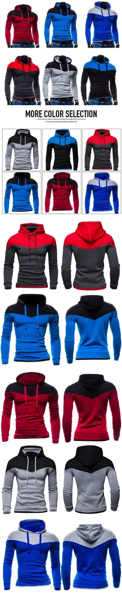 New Hoodies Men 2016 Winter Male Sweatshirt Teenage Casual Cardigan Hoody Jacket Autumn Coat Slim Patchwork Color 23