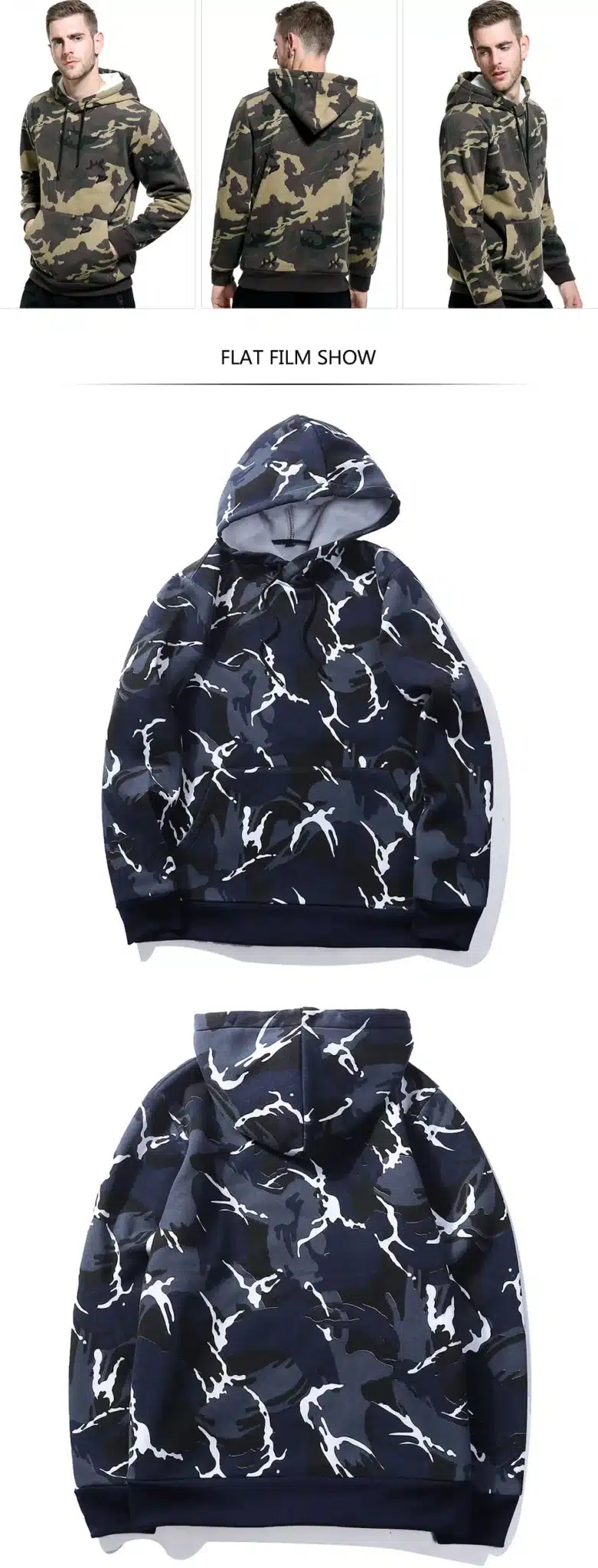 ASALI Camouflage Hoodies Men 2017 New Sweatshirt Male camo Hoody Hip Hop Autumn Winter Fleece Military Hoodie US Plus Size 13