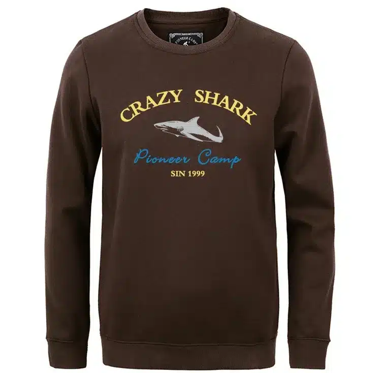 Pioneer Camp 2017 fashion fleece thicken hoodies men warm 100%cotton brand clothing casual male hoody shark men sweatshirt XXXL 36