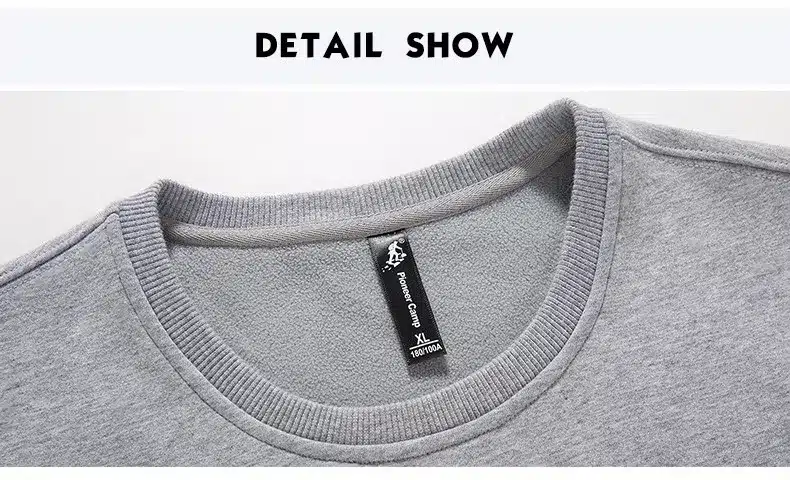Pioneer Camp 2017 fashion fleece thicken hoodies men warm 100%cotton brand clothing casual male hoody shark men sweatshirt XXXL 49