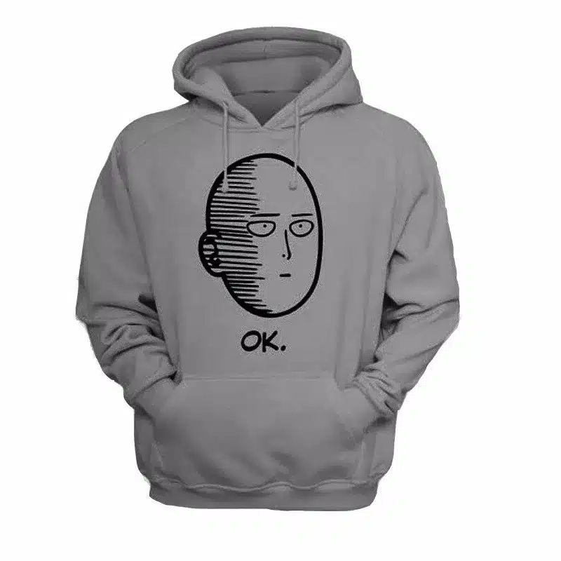 One Punch Man Hoodies Anime ONE Oppai Hoodies ONE PUNCH-MAN re-make Fleece Jacket Harajuku Sweatshirt US size XL 10