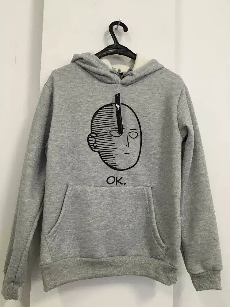 One Punch Man Hoodies Anime ONE Oppai Hoodies ONE PUNCH-MAN re-make Fleece Jacket Harajuku Sweatshirt US size XL 12