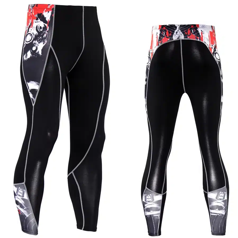 2017 New Fashion Mens Compression Pants 3D Print Quick Dry Skinny Leggings Tights Fitness MMA Pants Stitching Tousers 14