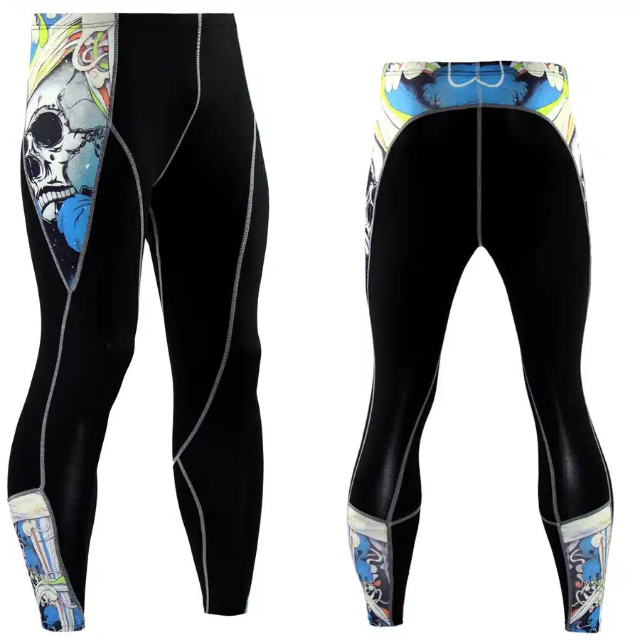 2017 New Fashion Mens Compression Pants 3D Print Quick Dry Skinny Leggings Tights Fitness MMA Pants Stitching Tousers 16
