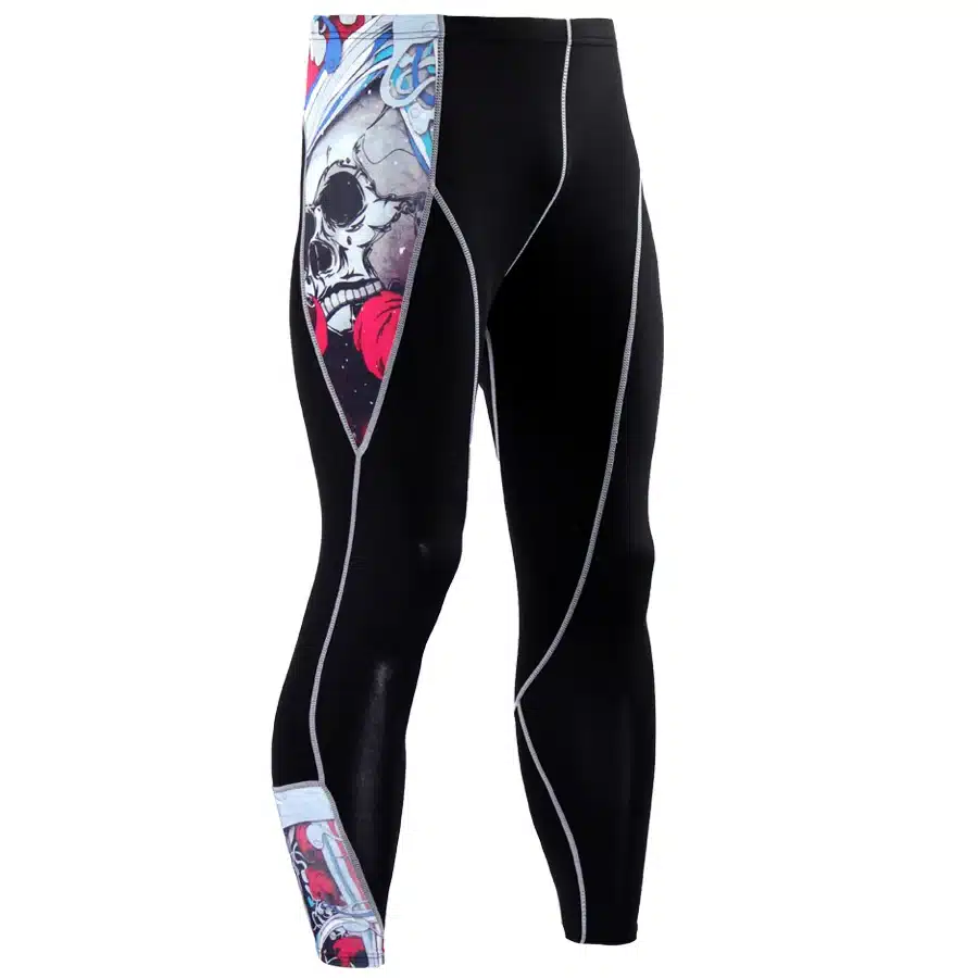 2017 New Fashion Mens Compression Pants 3D Print Quick Dry Skinny Leggings Tights Fitness MMA Pants Stitching Tousers 23