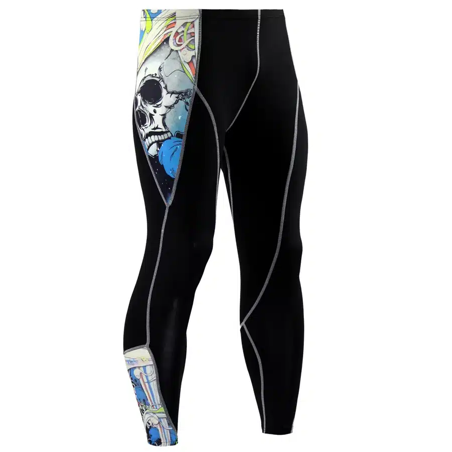 2017 New Fashion Mens Compression Pants 3D Print Quick Dry Skinny Leggings Tights Fitness MMA Pants Stitching Tousers 30