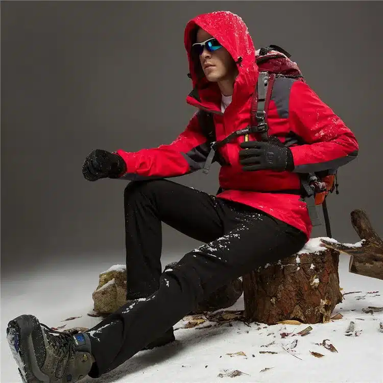 LOMAIYI Stretch Waterproof Casual Pants Men Winter Warm Fleece Shark Skin Trousers Male Black Sweatpants Men's Work Pants,AM054 9