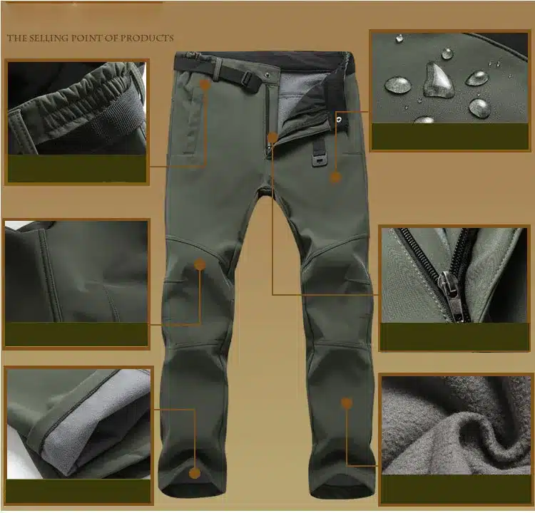 LOMAIYI Stretch Waterproof Casual Pants Men Winter Warm Fleece Shark Skin Trousers Male Black Sweatpants Men's Work Pants,AM054 10