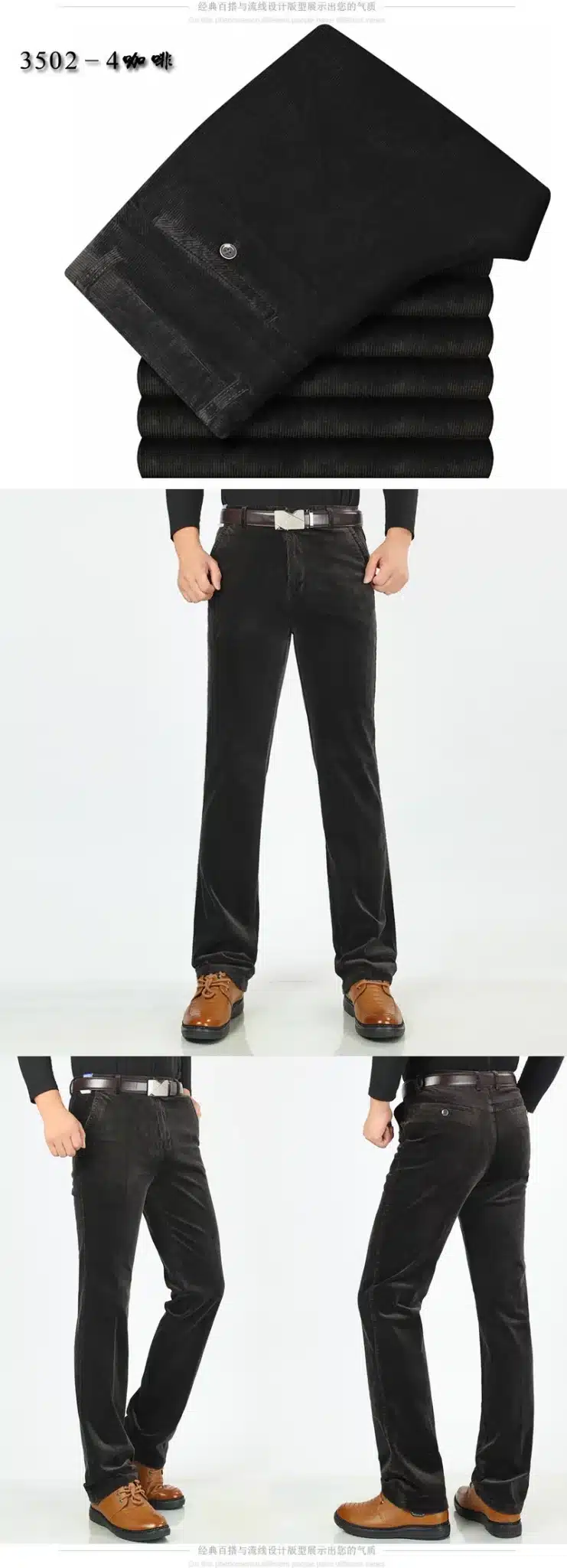 Autumn and winter Corduroy pants men business casual pants loose elastic middle-aged straight pants thicken corduroy trousers 24