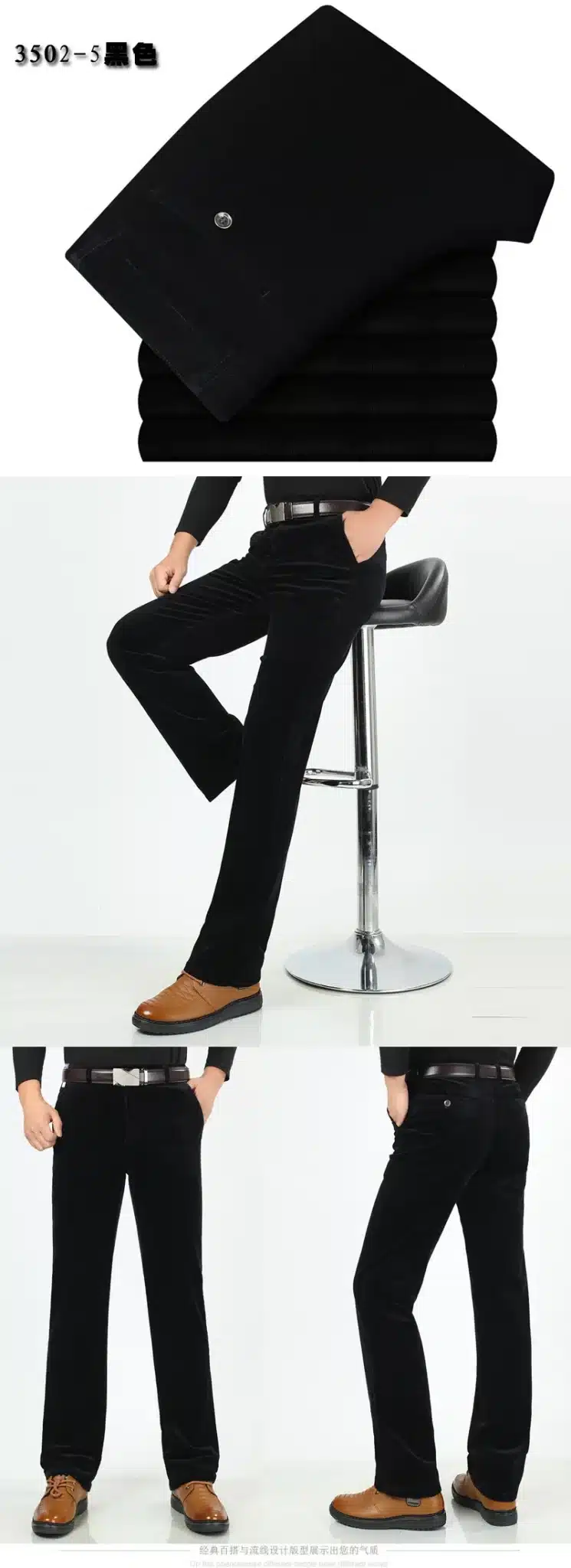 Autumn and winter Corduroy pants men business casual pants loose elastic middle-aged straight pants thicken corduroy trousers 25