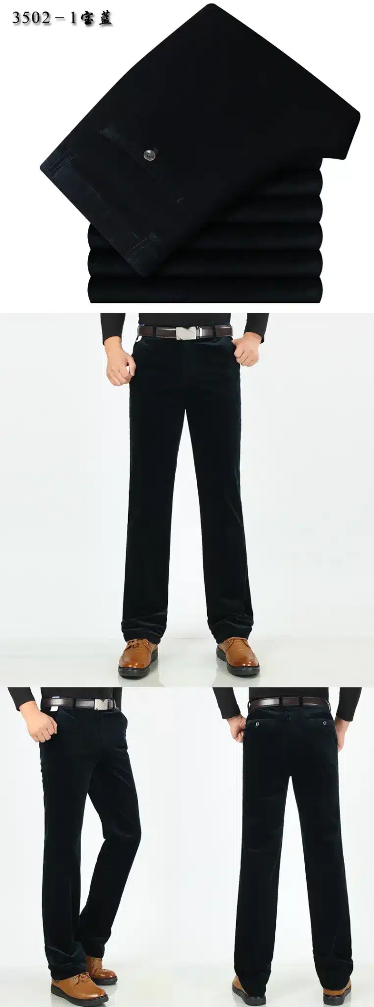 Autumn and winter Corduroy pants men business casual pants loose elastic middle-aged straight pants thicken corduroy trousers 26