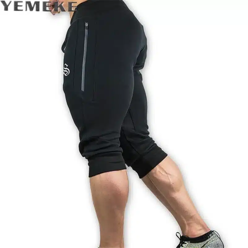 YEMEKE 2017 Hot sales Summer mens Leisure Calf length Cropped pants Man Drawstring Joggers Baggy streetwear Thin 2XL 1