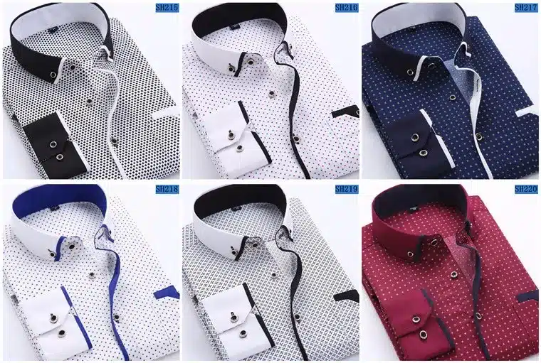 2017 Men Fashion Casual Long Sleeved Printed shirt Slim Fit Male Social Business Dress Shirt Brand Men Clothing Soft Comfortable 4