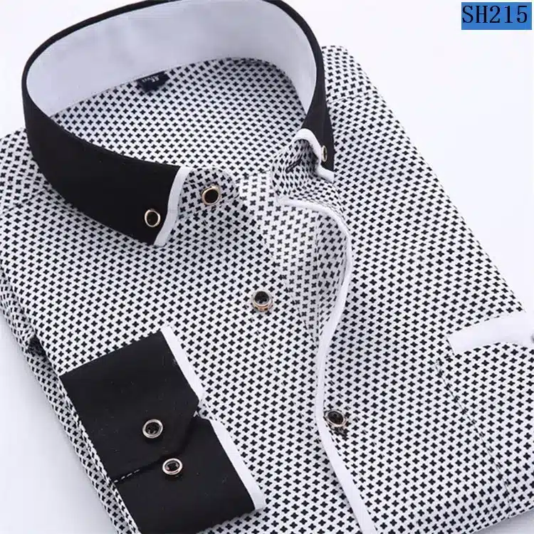 2017 Men Fashion Casual Long Sleeved Printed shirt Slim Fit Male Social Business Dress Shirt Brand Men Clothing Soft Comfortable 12