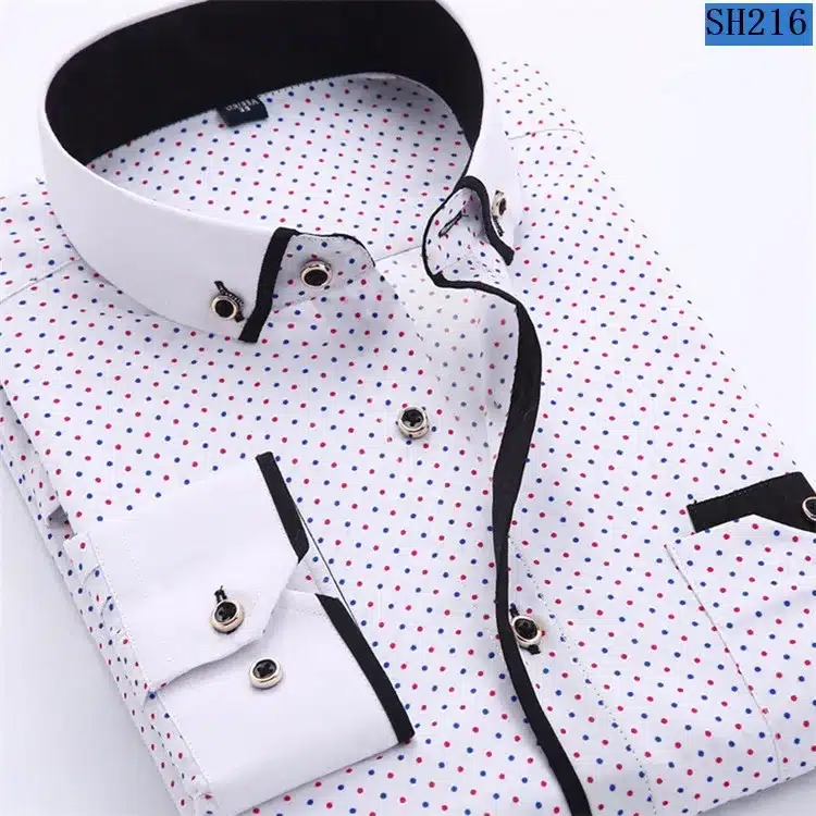 2017 Men Fashion Casual Long Sleeved Printed shirt Slim Fit Male Social Business Dress Shirt Brand Men Clothing Soft Comfortable 14