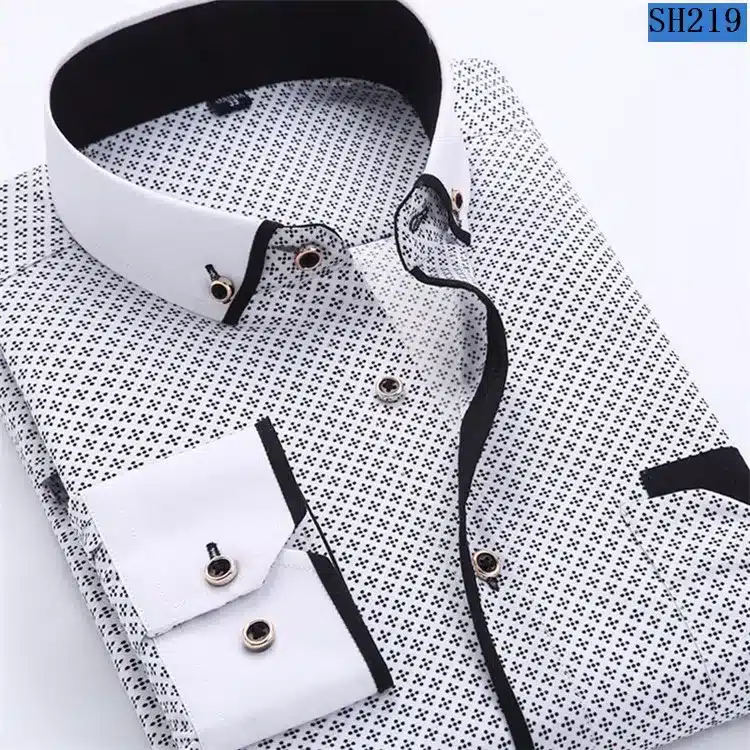 2017 Men Fashion Casual Long Sleeved Printed shirt Slim Fit Male Social Business Dress Shirt Brand Men Clothing Soft Comfortable 20