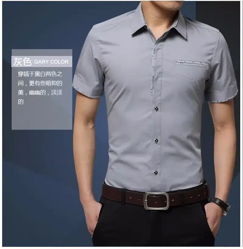 2017 Summer New Men's Shirt Brand Luxury Men Cotton Short Sleeves Dress Shirt Turn-down Collar Cardigan Shirt Men Clothes 32