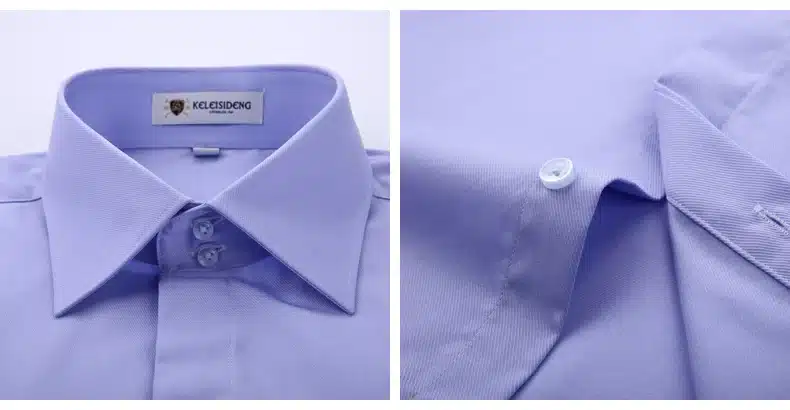 Mens Non Iron Slim Fit French Cuff Dress Shirt Long Sleeve Covered Placket Solid Twill Elegant Tuxedo Shirts(Cufflinks Included) 24
