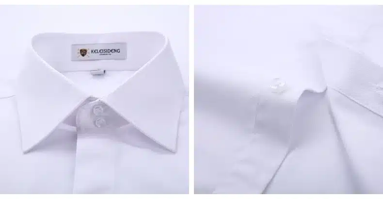 Mens Non Iron Slim Fit French Cuff Dress Shirt Long Sleeve Covered Placket Solid Twill Elegant Tuxedo Shirts(Cufflinks Included) 26