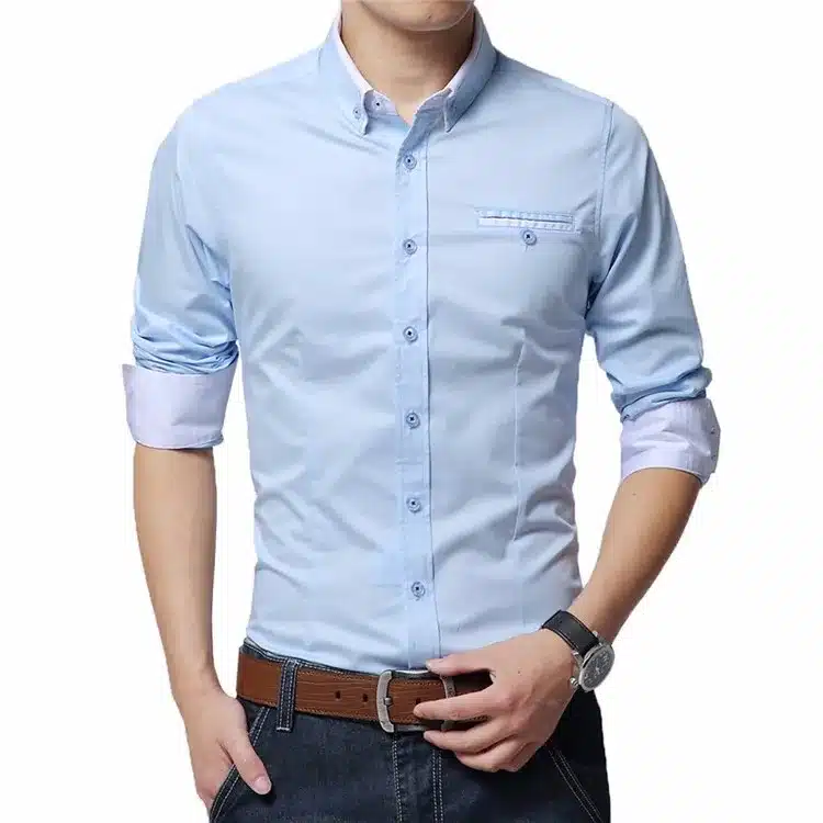 2018 New Spring Cotton Shirts Men High Quality Long Sleeve Slim Fit Shirt Pure Color Modern Casual Camisa Big Size 5XL YN270 12