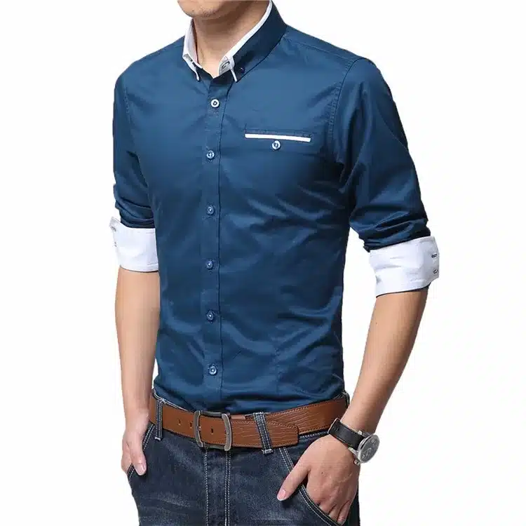2018 New Spring Cotton Shirts Men High Quality Long Sleeve Slim Fit Shirt Pure Color Modern Casual Camisa Big Size 5XL YN270 14
