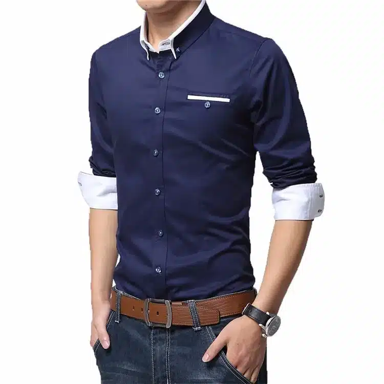 2018 New Spring Cotton Shirts Men High Quality Long Sleeve Slim Fit Shirt Pure Color Modern Casual Camisa Big Size 5XL YN270 17