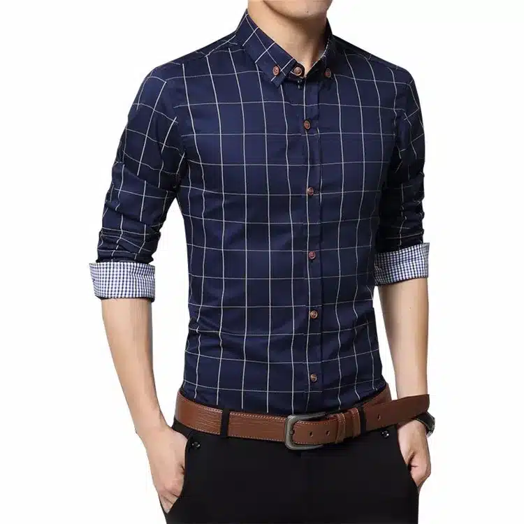 Plus Size 4XL 5XL 2018 Men's Plaid 100% Cotton Dress Shirts Male Long Sleeve Slim Fit Business Casual Shirt Camisa For Man YN259 13