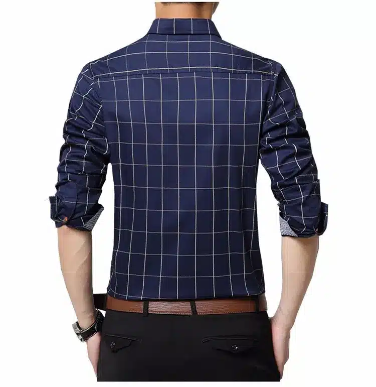 Plus Size 4XL 5XL 2018 Men's Plaid 100% Cotton Dress Shirts Male Long Sleeve Slim Fit Business Casual Shirt Camisa For Man YN259 14
