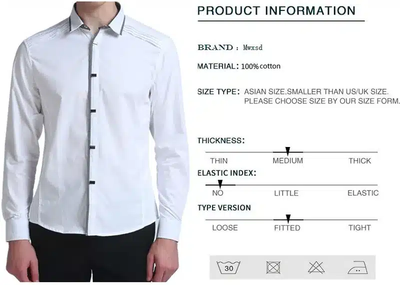 Top Quality Mwxsd brand mens casual long Sleeve 100% Cotton Shirts Men Rock Shirt Slim Fit solid Male dress shirt 13
