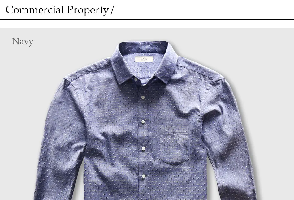 Dot Shirt Men Oxford Dress Casual Shirt Male Cotton Linen Long Sleeve Social Business Slim Fit 19