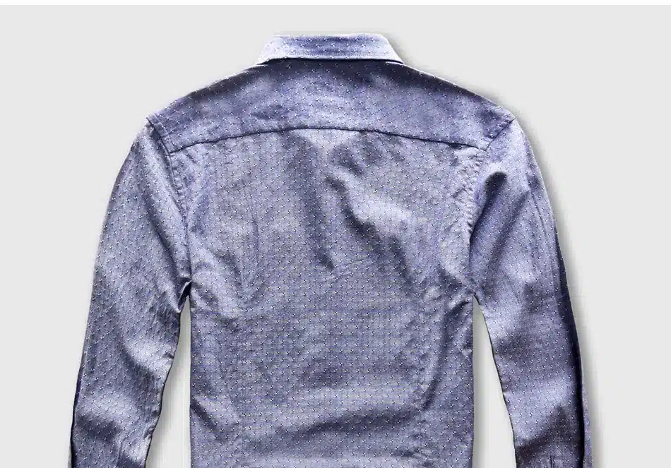 Dot Shirt Men Oxford Dress Casual Shirt Male Cotton Linen Long Sleeve Social Business Slim Fit 21