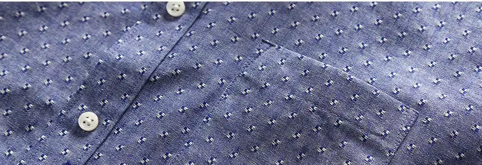 Dot Shirt Men Oxford Dress Casual Shirt Male Cotton Linen Long Sleeve Social Business Slim Fit 28