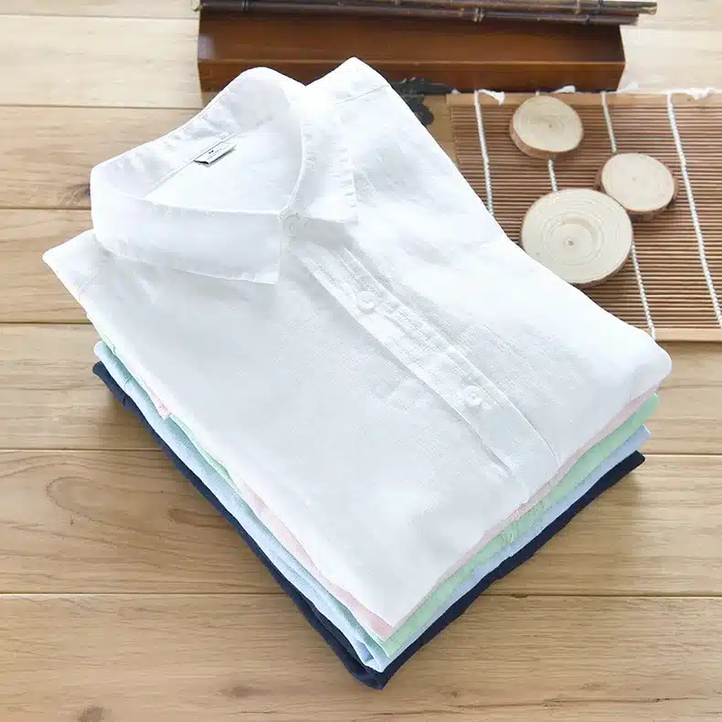 Men's 100% pure linen long-sleeved shirt men brand clothing men shirt S-3XL 5 colors solid white shirts men camisa shirts mens 7